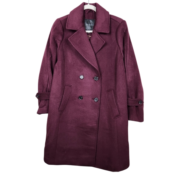 Talbots Jackets & Blazers - Talbots Double Breasted Wool Blend Car Coat Plum Wine Purple Gala Womens Size S